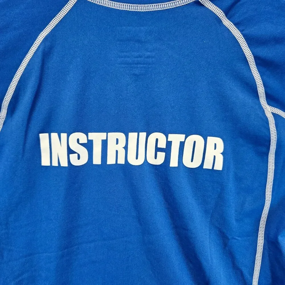 Watermen Rash‎ Guard Shirt Adult Size XL Blue Short Sleeve Instructor